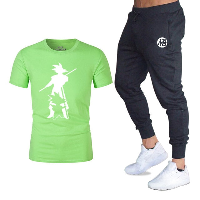 2019Brand logo Sets T Shirts+pants men Brand clothing Two piece suit tracksuit Fashion Casual Tshirts Hip hop For Male T-shirt