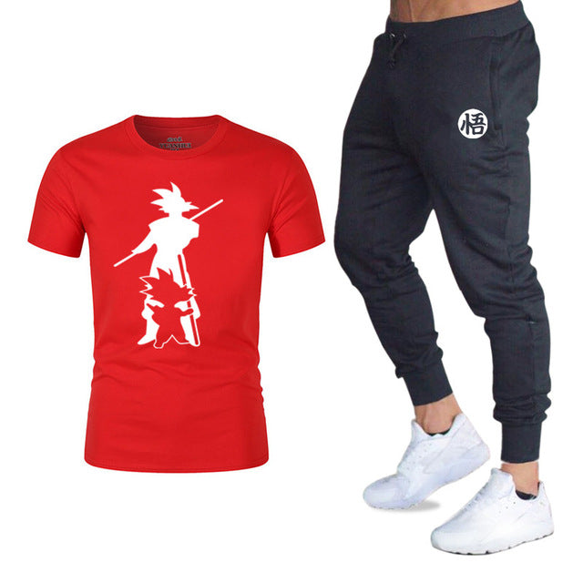 2019Brand logo Sets T Shirts+pants men Brand clothing Two piece suit tracksuit Fashion Casual Tshirts Hip hop For Male T-shirt