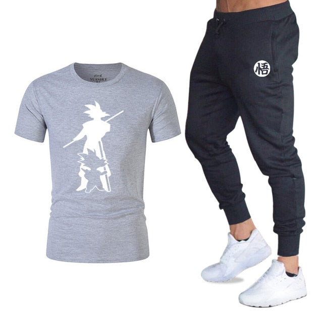 2019Brand logo Sets T Shirts+pants men Brand clothing Two piece suit tracksuit Fashion Casual Tshirts Hip hop For Male T-shirt