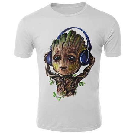 Summer t shirt men's Groot Harajuku T-Shirt Cotton Short Sleeves Casual Male Tshirt Marvel Casual breathable tops funny clothing