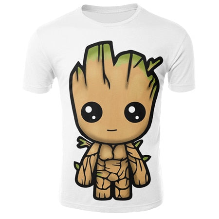 Summer t shirt men's Groot Harajuku T-Shirt Cotton Short Sleeves Casual Male Tshirt Marvel Casual breathable tops funny clothing