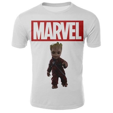 Summer t shirt men's Groot Harajuku T-Shirt Cotton Short Sleeves Casual Male Tshirt Marvel Casual breathable tops funny clothing