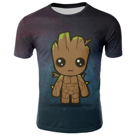 Summer t shirt men's Groot Harajuku T-Shirt Cotton Short Sleeves Casual Male Tshirt Marvel Casual breathable tops funny clothing