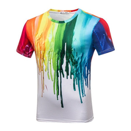 2019 Summer short sleeve 3D printed t shirt funny slim clothing t-shirts men fashion casual tops tees