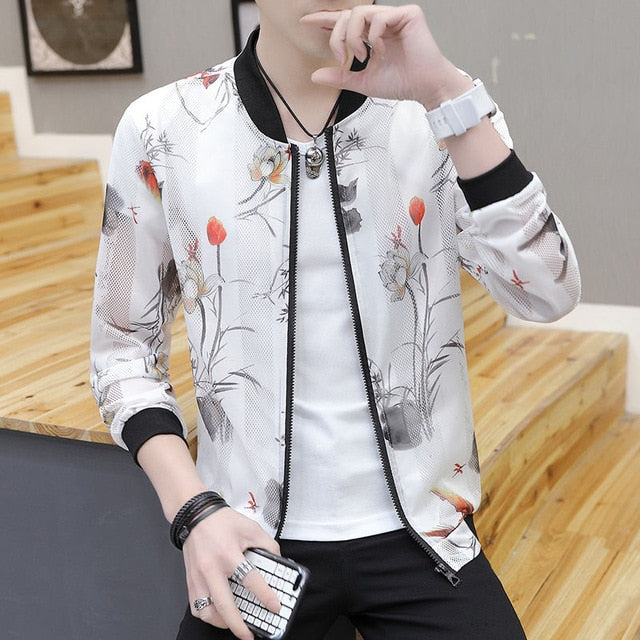 Spring Autumn Men's Jacket Baseball Uniform Slim Casual Coat Mens Brand Clothing Fashion Thin sunscreen Coats Male Outerwear