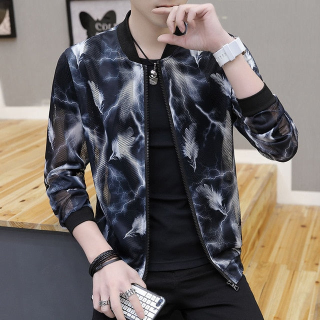 Spring Autumn Men's Jacket Baseball Uniform Slim Casual Coat Mens Brand Clothing Fashion Thin sunscreen Coats Male Outerwear