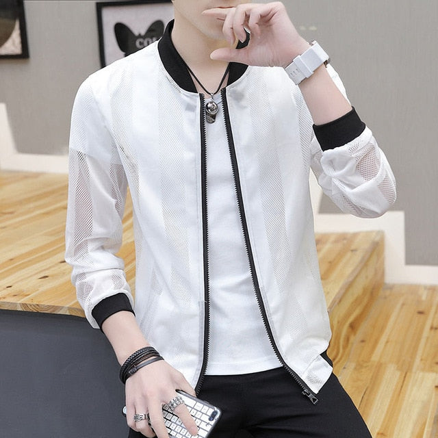 Spring Autumn Men's Jacket Baseball Uniform Slim Casual Coat Mens Brand Clothing Fashion Thin sunscreen Coats Male Outerwear