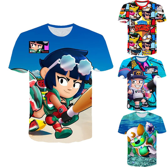 Ajax 2019 BRAWL STARS Kids 3D T-shirt Summer Casual Boys and Girls Shirt Fashion Short Sleeve Cool Soft children T-shirt