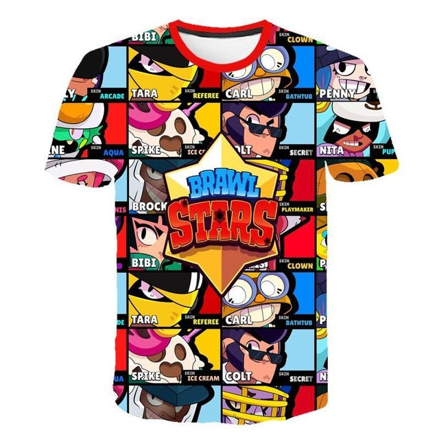 Ajax 2019 BRAWL STARS Kids 3D T-shirt Summer Casual Boys and Girls Shirt Fashion Short Sleeve Cool Soft children T-shirt