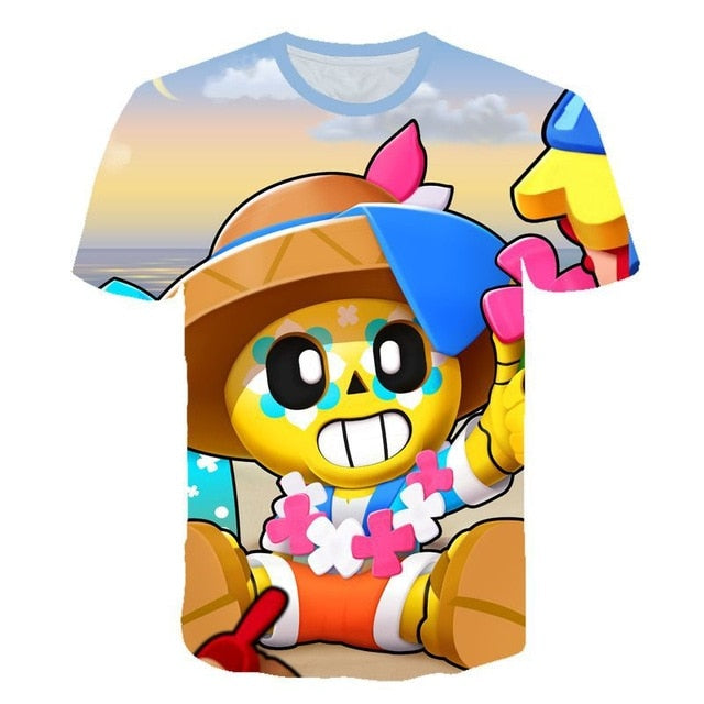 Ajax 2019 BRAWL STARS Kids 3D T-shirt Summer Casual Boys and Girls Shirt Fashion Short Sleeve Cool Soft children T-shirt