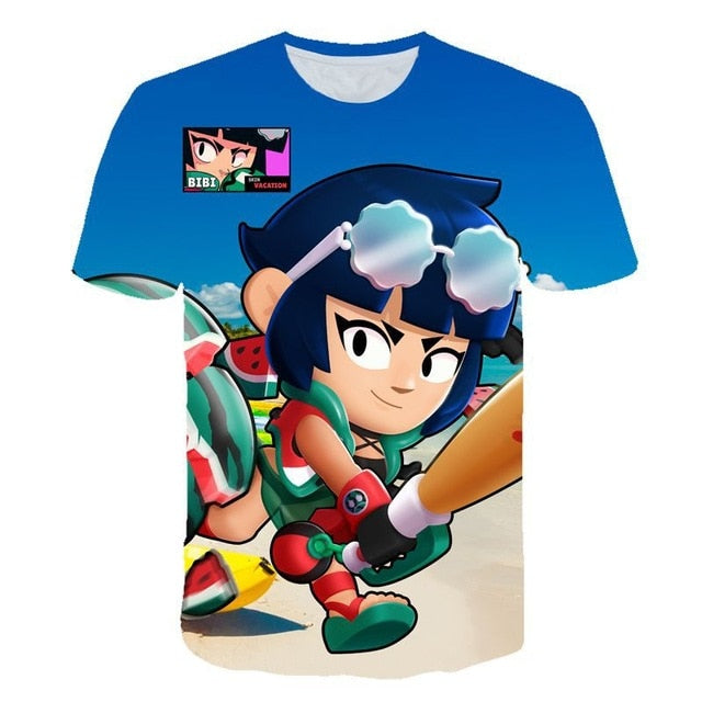 Ajax 2019 BRAWL STARS Kids 3D T-shirt Summer Casual Boys and Girls Shirt Fashion Short Sleeve Cool Soft children T-shirt