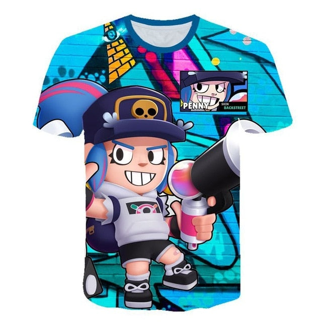 Ajax 2019 BRAWL STARS Kids 3D T-shirt Summer Casual Boys and Girls Shirt Fashion Short Sleeve Cool Soft children T-shirt