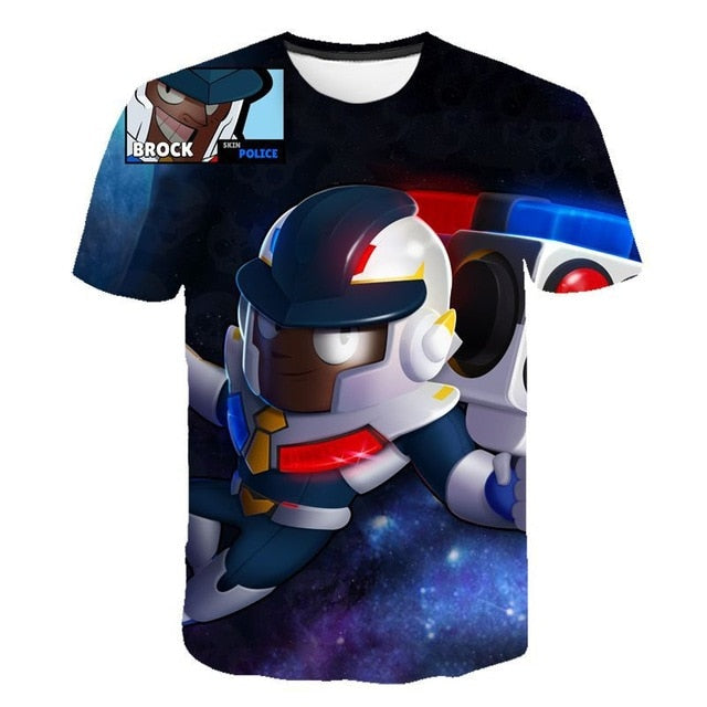 Ajax 2019 BRAWL STARS Kids 3D T-shirt Summer Casual Boys and Girls Shirt Fashion Short Sleeve Cool Soft children T-shirt