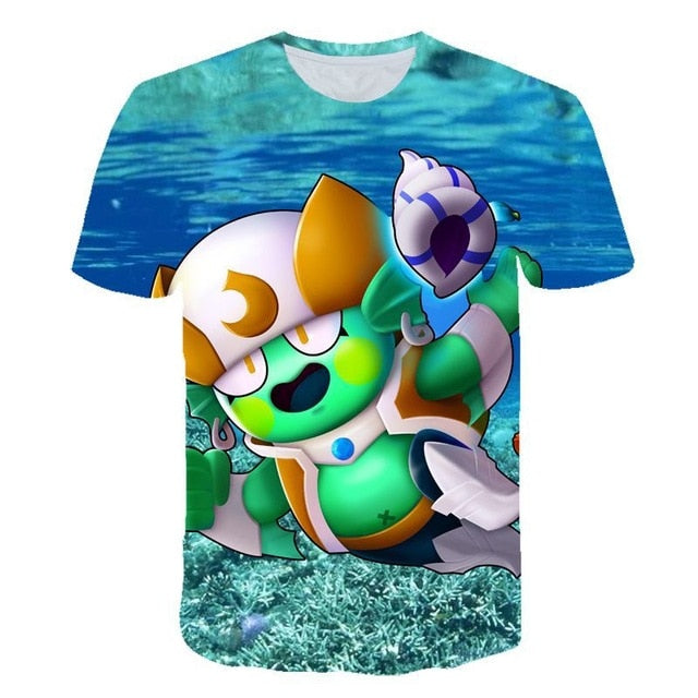 Ajax 2019 BRAWL STARS Kids 3D T-shirt Summer Casual Boys and Girls Shirt Fashion Short Sleeve Cool Soft children T-shirt