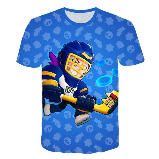 Ajax 2019 BRAWL STARS Kids 3D T-shirt Summer Casual Boys and Girls Shirt Fashion Short Sleeve Cool Soft children T-shirt