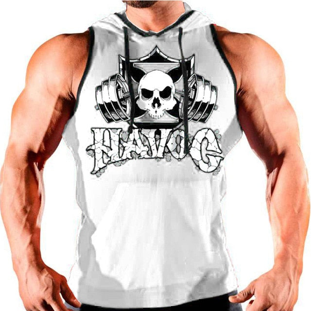 Summer New Bodybuilding Cotton Tank top Men Gyms Fitness Hooded Vest Sleeveless Hoodie Casual Fashion Workout Sports Clothing