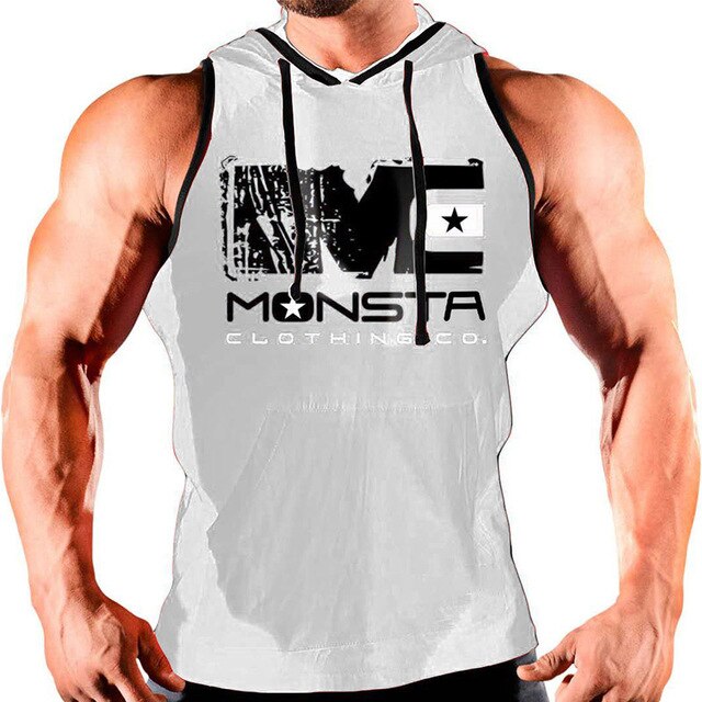 Summer New Bodybuilding Cotton Tank top Men Gyms Fitness Hooded Vest Sleeveless Hoodie Casual Fashion Workout Sports Clothing