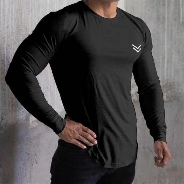 T-Shirt Men 2019 Autumn New Long Sleeve O-Neck T Shirt Men Brand Clothing Fashion fitness Cotton Tee Tops clothing