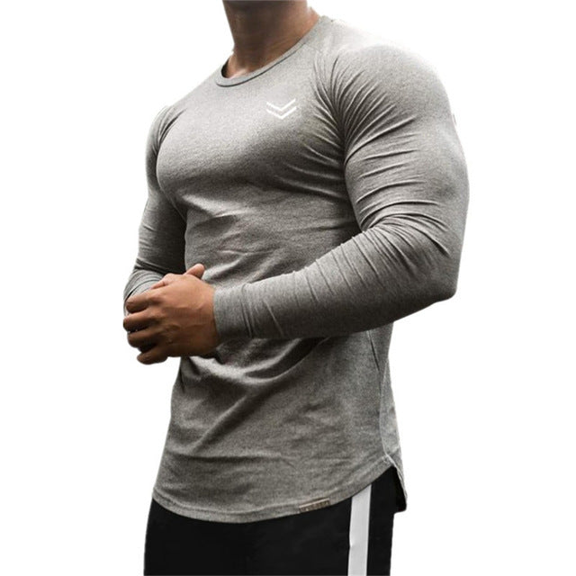 T-Shirt Men 2019 Autumn New Long Sleeve O-Neck T Shirt Men Brand Clothing Fashion fitness Cotton Tee Tops clothing