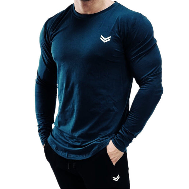 T-Shirt Men 2019 Autumn New Long Sleeve O-Neck T Shirt Men Brand Clothing Fashion fitness Cotton Tee Tops clothing