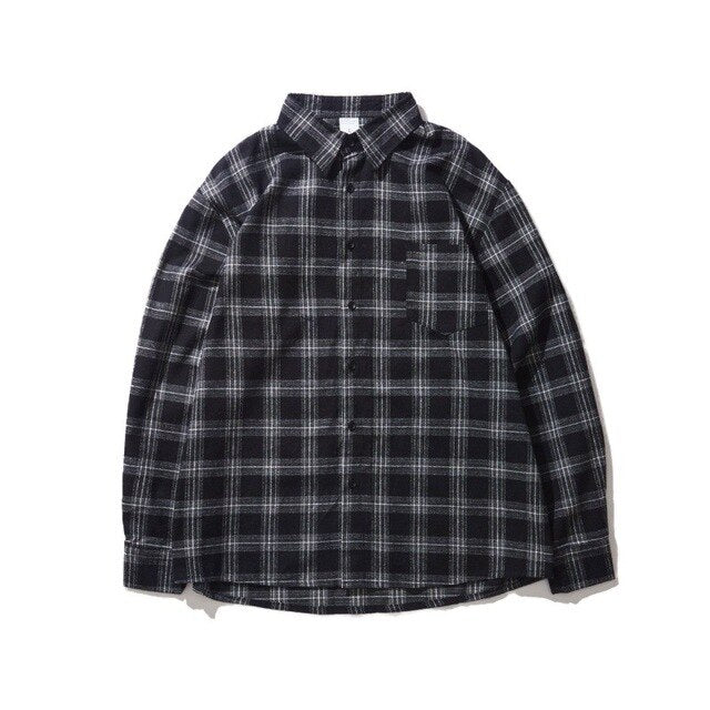 Gersri Men Shirt Pure 100% Cotton Grid Casual Loose New Long Sleeve Male Plaid Shirt High Quality Soft Brand Autumn Spring Shirt