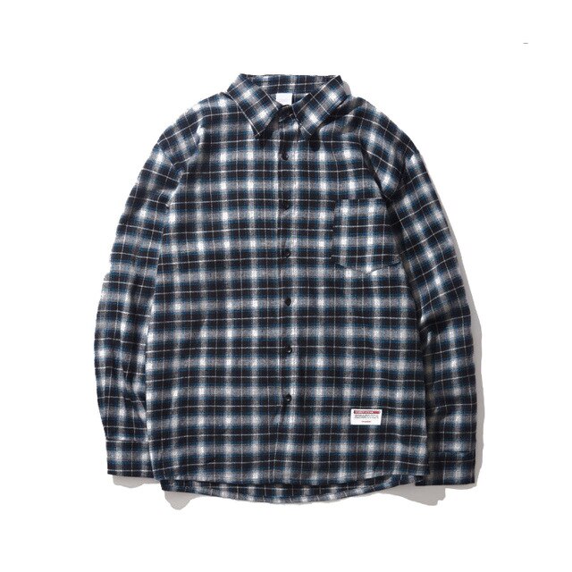 Gersri Men Shirt Pure 100% Cotton Grid Casual Loose New Long Sleeve Male Plaid Shirt High Quality Soft Brand Autumn Spring Shirt