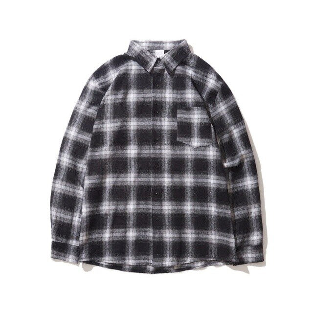 Gersri Men Shirt Pure 100% Cotton Grid Casual Loose New Long Sleeve Male Plaid Shirt High Quality Soft Brand Autumn Spring Shirt