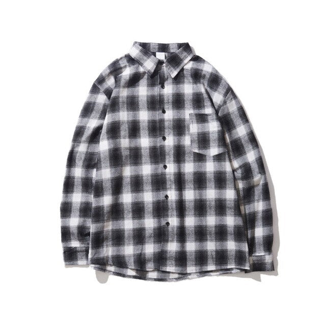 Gersri Men Shirt Pure 100% Cotton Grid Casual Loose New Long Sleeve Male Plaid Shirt High Quality Soft Brand Autumn Spring Shirt