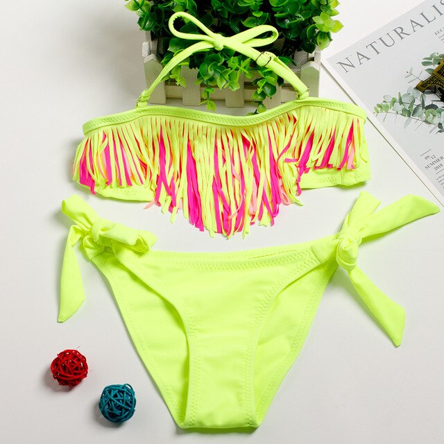 2~14Years Kids Beach Wear New 2019 Girls Swimwear Lovely Swimming Suits Bikini Children Swimwear Biquini Infantil-ST126MIX