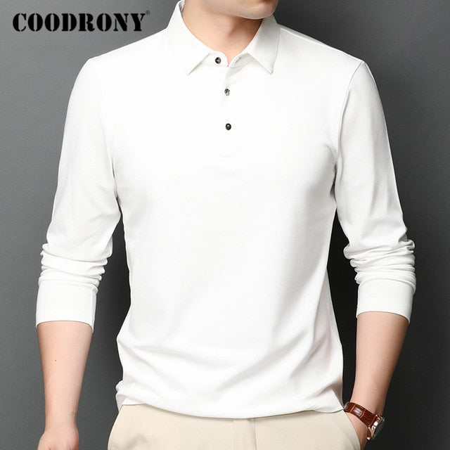 COODRONY Brand T Shirt Men Long Sleeve Business Casual T-Shirt Men Clothes Spring Autumn Top Quality Tee Shirt Homme Tops C5008