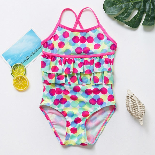 New Girls Swimwear Bathing Suits Baby swimsuit Summer 1PCS Girls Bikini Lovely Child Swimsuit Beachwear Backless Kids sw663