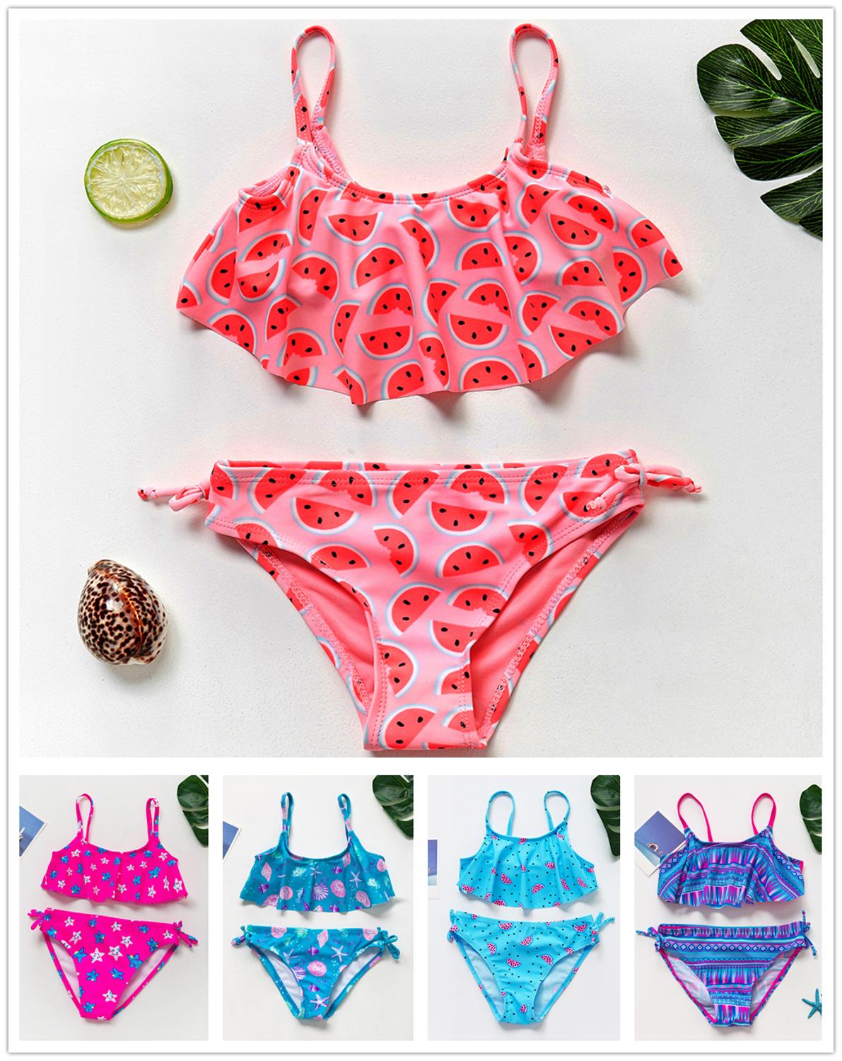 1~12Y Girls Swimsuit High quality Girls swimwear Two pieces Kids Bikini set Biquini Infantil Swimming suit for children-ST108mix