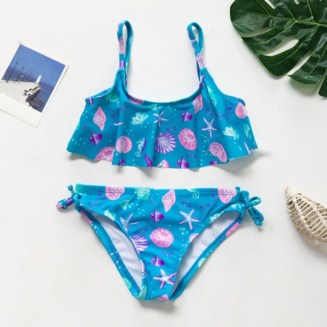 1~12Y Girls Swimsuit High quality Girls swimwear Two pieces Kids Bikini set Biquini Infantil Swimming suit for children-ST108mix