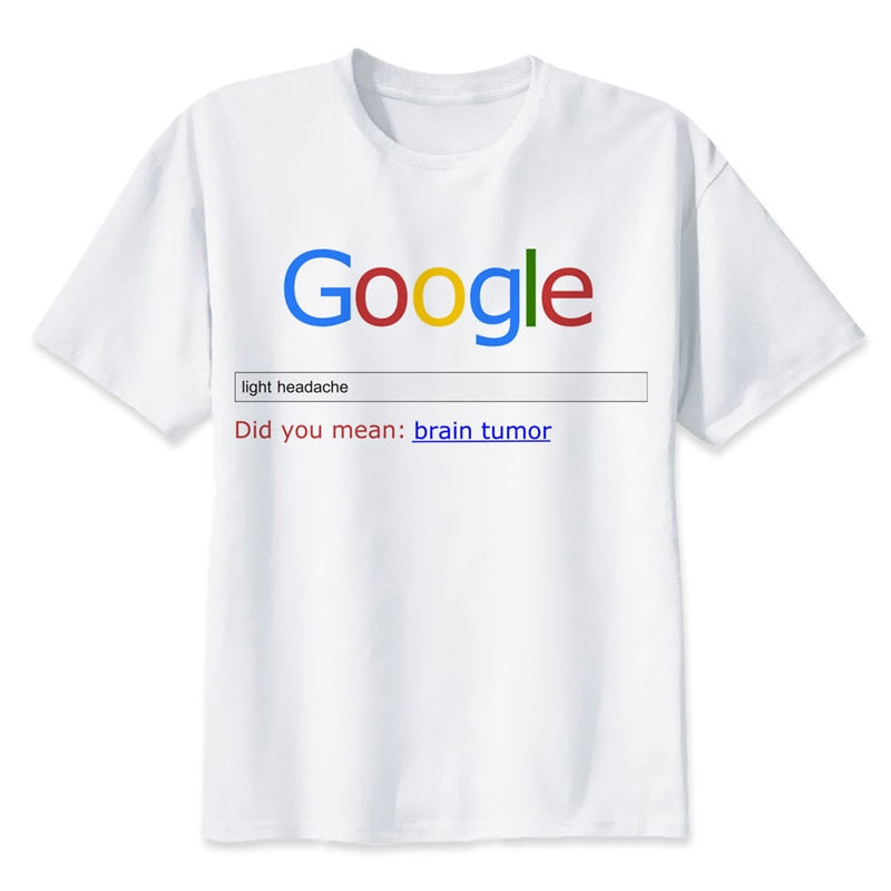 Google TShirt men boy Summer O Neck white youth t shirt casual white print anime t-Shirts men top tees MR1375