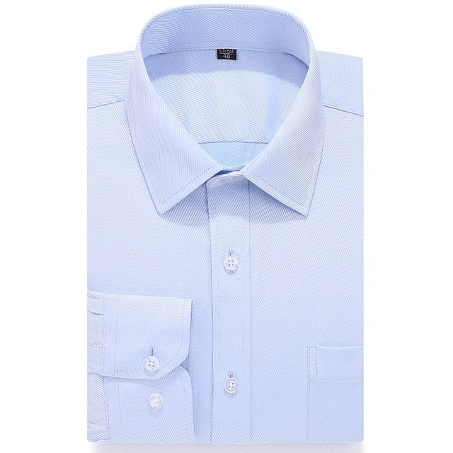 Alimens & Gentle Men's dress casual shirt long sleeve plus size 8xl 7xl 6xl high cotton fashion style Striped color white blue