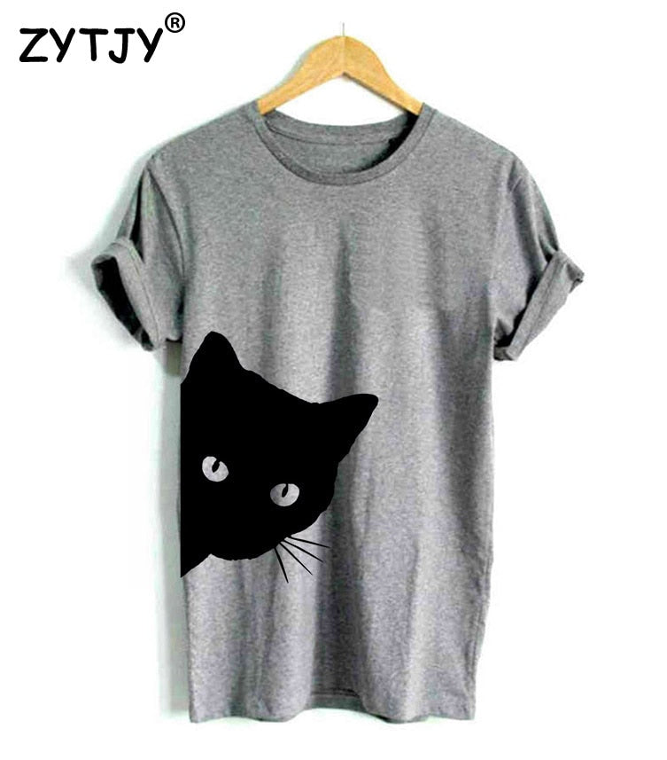 cat looking out side Print Women tshirt Cotton Casual Funny t shirt For Lady Girl Top Tee Hipster Tumblr Drop Ship Z-1056