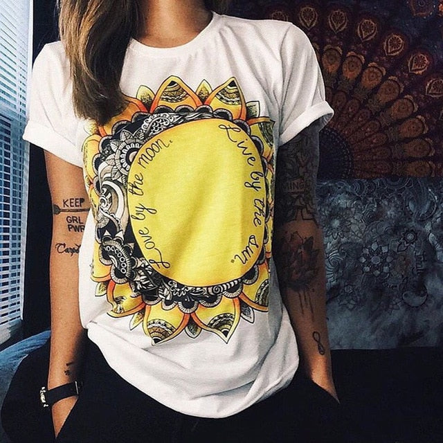 CDJLFH Tshirt Fashion Women Summer T Shirt Short Printed Tops Kawaii T-Shirt 2018 Sexy Funny Feminino Tshirts Camiseta Feminina