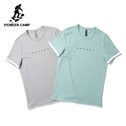 Pioneer Camp fashion hit color T-shirt men brand-clothing thin summer T shirt male quality stretch Tshirt ADT801066