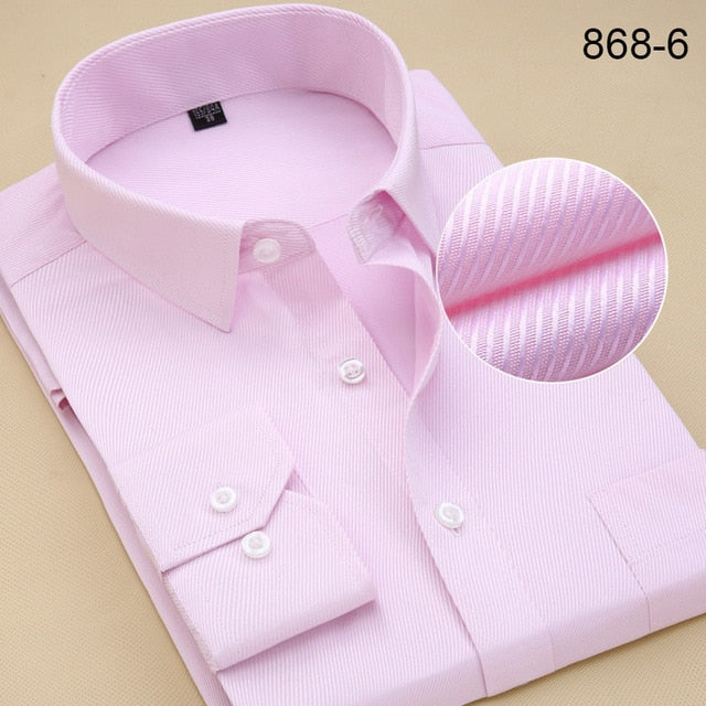 Plus Size Long Sleeve Men Dress Shirt Fashion Male Business Formal Wear Office Working Shirts 6XL 7XL 8XL white shirt