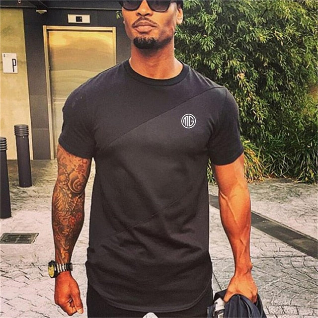 Brand Mens muscle T shirt bodybuilding fitness men tops cotton singlets Plus Big size TShirt Cotton Mesh Short Sleeve Tshirt