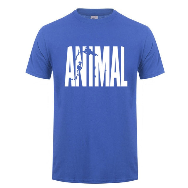 2018 hot ANIMAL T Shirt men cotton round collar muscle exercise fitness strong and handsome mens T-shirt trends cotton brand top