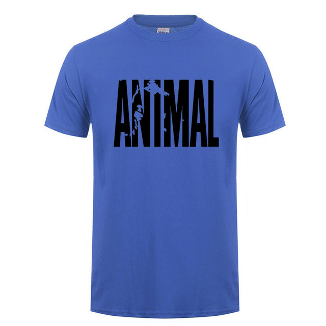 2018 hot ANIMAL T Shirt men cotton round collar muscle exercise fitness strong and handsome mens T-shirt trends cotton brand top