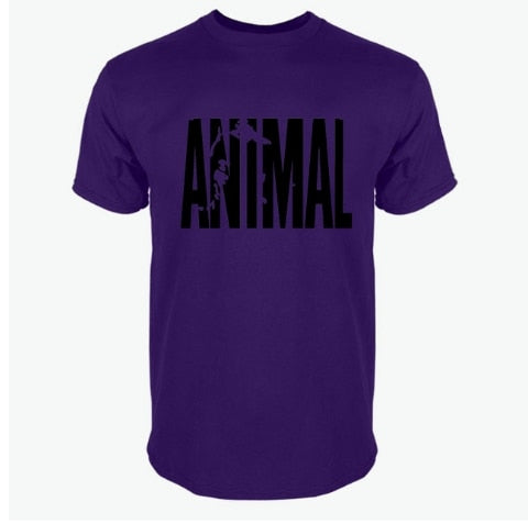 2018 hot ANIMAL T Shirt men cotton round collar muscle exercise fitness strong and handsome mens T-shirt trends cotton brand top