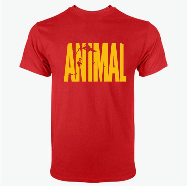 2018 hot ANIMAL T Shirt men cotton round collar muscle exercise fitness strong and handsome mens T-shirt trends cotton brand top