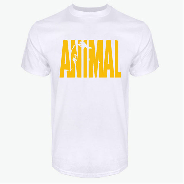 2018 hot ANIMAL T Shirt men cotton round collar muscle exercise fitness strong and handsome mens T-shirt trends cotton brand top