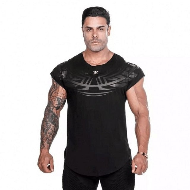 BULKING Brand Men cotton t shirts fashion Casual gyms Fitness workout Short sleeves tees 2018 summer new male tops clothing