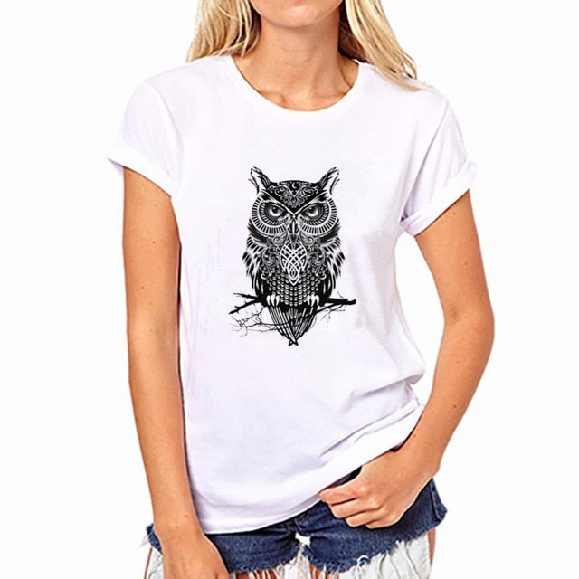 2018 CDJLFH Brand Newest Hot Selling Printed Pattern T Shirt Women White Round Neck Short Sleeve Tops TShirt