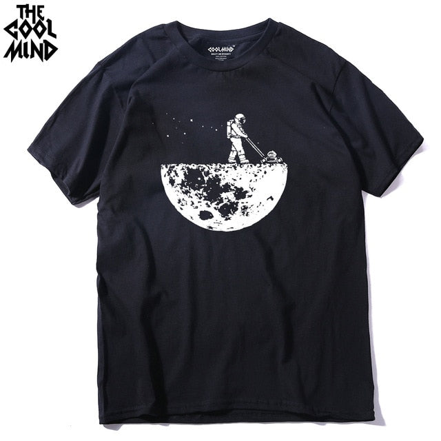 COOLMIND MO0117A 100% cotton short sleeve casual loose o-neck men T-shirt casual summer cool T shirt loose tshirt tee shirts