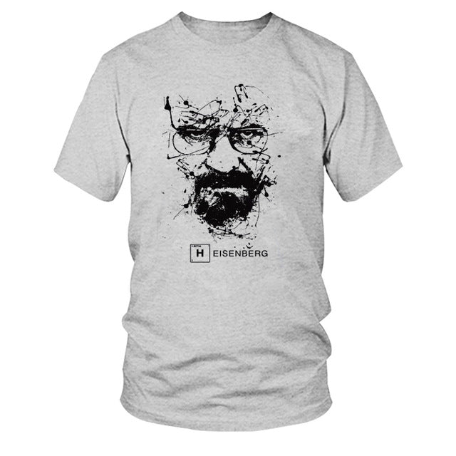 Top Quality Cotton heisenberg funny men t shirt casual short sleeve breaking bad print mens T-shirt Fashion cool T shirt for men