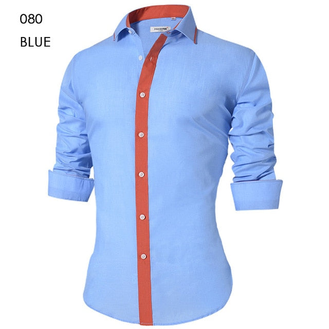 2018 Men's Casual Shirt Slim Fit Men's Casual Button Down Shirt Long Sleeve Formal Dress Shirts Men Male Clothing Camisa